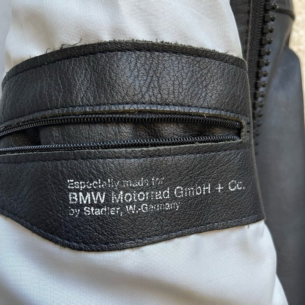 BMW Collection leather biker jacket Vintage 1980s Made in Germany Size US Small - Picture 4 of 7